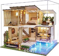 SPILAY DIY Dollhouse Miniature Wooden Furniture Kit, Handmade Craft Mini Villa Mo