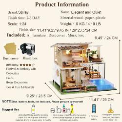 SPILAY DIY Dollhouse Miniature Wooden Furniture Kit, Handmade Craft Mini Villa Mo