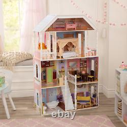 Savannah Wooden Dollhouse Porch Swing Toy Doll House Xmas Gift for Kids Girls