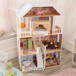 Savannah Wooden Dollhouse Porch Swing Toy Doll House Xmas Gift for Kids Girls