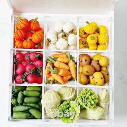 Set 102x Miniatures Mixed Vegetable Handmade Trolley Cart Tiny house Gifts ideas