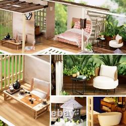 Spilay 1/24 Miniature Dollhouse Handmade Kit Set for Beginners + LED Light