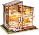 Spilay DIY Dollhouse Miniature with Wooden Furniture, Diy Dollhouse Kit Large Vil