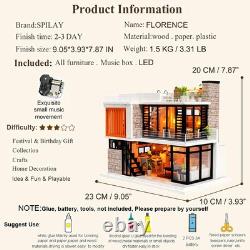 Spilay Dollhouse Miniature with Furniture, DIY Kit Mini Modern Villa Model with