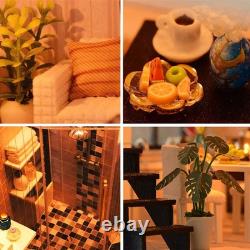Spilay Dollhouse Miniature with Furniture, DIY Kit Mini Modern Villa Model with