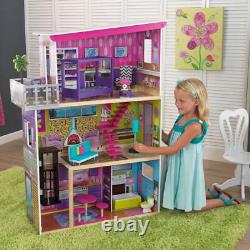 Super Model Wooden Dollhouse with Elevator and 11 Accessories Ages 3 and Up
