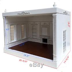 THE NEW TALL EMPRESS+ ROOM BOX KIT BY MINILAND WHITE + GOLD 112 SCALE roombox