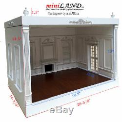 THE NEW TALL EMPRESS+ ROOM BOX KIT BY MINILAND white gold 112 SCALE roombox