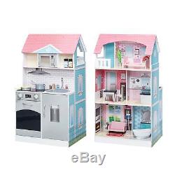 Teamson Kids 2-in-1 Play Kitchen and Dollhouse Toy Gift