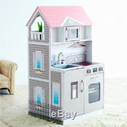 Teamson Kids 2-in-1 Play Kitchen and Dollhouse Toy Gift