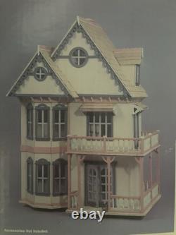 Tennyson Whitney 19th c gothic wood dollhouse kit 1' scale In Box + Furniture