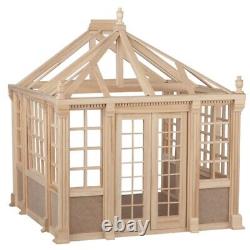 The Conservatory Dollhouse Kit, Easy-To-Assemble Unfinished Dollhouse Kit