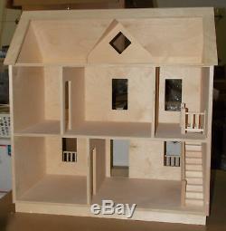 The House That Jack Built Little Bit Dollhouse Unfinished Birch Sanded Clapboard