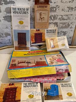 The House of Miniatures 112 Chippendale Wood DIY Kit Lot Highboy Chairs