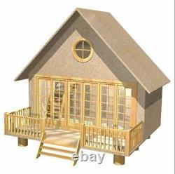 The Retreat Dolls House Holiday Home Chalet Flat Pack MDF Kit 112 Scale
