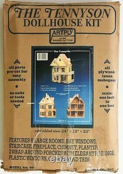 The Tennyson Wood Dollhouse Kit By Artply Gingerbread Victorian House NIB