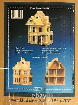 The Tennyson Wood Dollhouse Kit By Artply Gingerbread Victorian House NIB