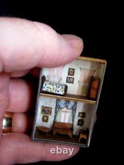 Tiny 1/144th furniture in matchbox house- boot matchbox holder-Celia Mayfield