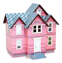 Toddler Girl Doll House Little Kit Miniature Victorian Wooden Furniture Pink New