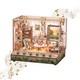 Tonecheer Dollhouse Miniature Handmade Kit DIY Wooden Set Miniature House Kit Wh