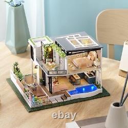 TuKIIE DIY Miniature Dollhouse Kit with Furniture, 124 Scale Large Garden Vi