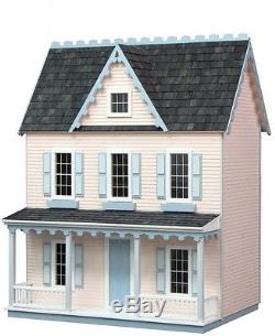 Unfinished Paintable DIY Vermont Farmhouse 7 Room Dollhouse Project Craft Kit