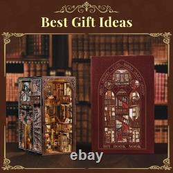 Unique Abbey Library Book Nook Kit Inspiring DIY Wooden Puzzle with Light
