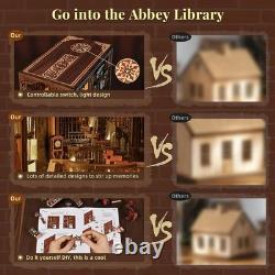 Unique Abbey Library Book Nook Kit Inspiring DIY Wooden Puzzle with Light