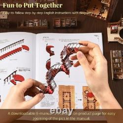 Unique Abbey Library Book Nook Kit Inspiring DIY Wooden Puzzle with Light