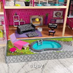 Uptown Wooden Dollhouse with Lights & Sounds, Pool and 36 Accessories US