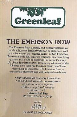 VINTAGE 1991 GREENLEAF the EMERSON ROW WOODEN DOLL HOUSE KIT FACTORY SEALED