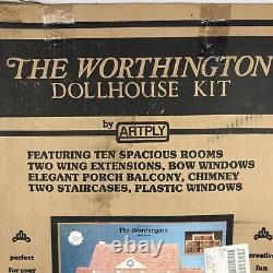 VTG 1982 Artply The Worthington Wood Dollhouse Model Kit 136 New Open Box