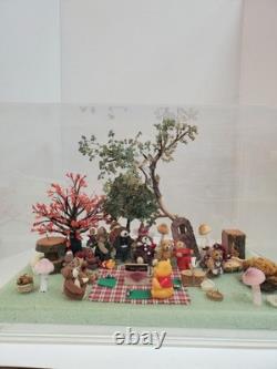 VTG Handmade Teddy Bear Picnic Miniature Diorama