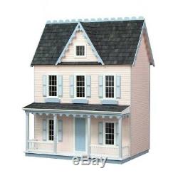 Vermont Farmhouse Jr. Dollhouse Kit Unfinished Wood Doll House Replica Wooden