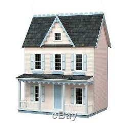 Vermont Farmhouse Jr. Dollhouse Kit Unfinished Wood Doll House Replica Wooden