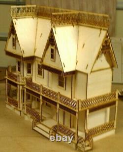 Victorian Farmhouse HALF INCH Scale Dollhouse kit 9 rooms