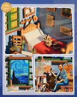 Vincent's Bedroom DIY Miniature House Kit and Vincent's World DIY Book Nook Kit