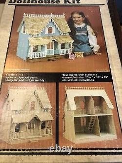 Vintage 1981 Greenleaf Victorian Dollhouse + Victorian Furniture Kit 9010