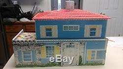 Vintage 50's Tin Metal 2 Story Doll House T Cohn