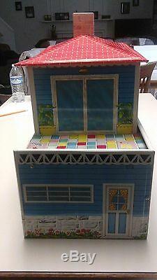 Vintage 50's Tin Metal 2 Story Doll House T Cohn