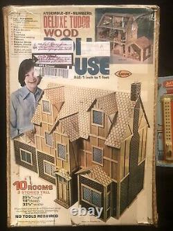 Vintage Arrow Deluxe Tudor Wood Doll House Kit Unopened With Wiring Kit # 700