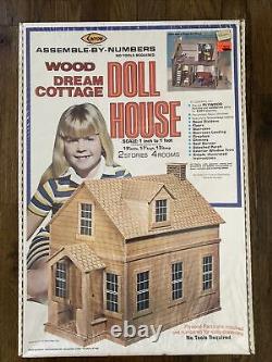 Vintage Arrow Dream Doll House Wood Assemble-by-Numbers 2 Story/4 Room