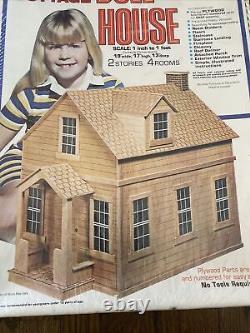 Vintage Arrow Dream Doll House Wood Assemble-by-Numbers 2 Story/4 Room