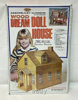 Vintage Arrow Dream Doll House Wood Assemble-by-Numbers 2 Story/4 Room #697 RARE