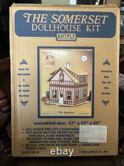Vintage Artply The Somerset Wood Dollhouse Kit No. 85 NOS 1982 Rare