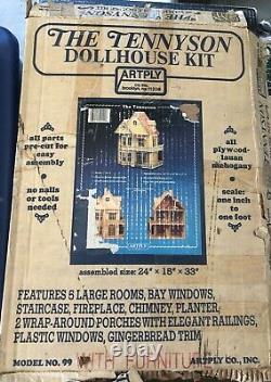 Vintage Artply The Tennyson Wood Dollhouse Kit with Furniture No. 99 Retired