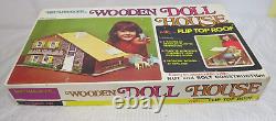 Vintage Brumberger Wooden Doll House Flip Top Roof No. 754 Chalet Complete NEW