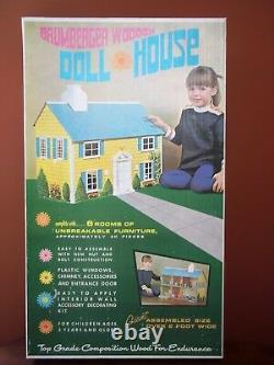 Vintage Brumberger Wooden Doll House With Furniture No. 770 Sealed HTF