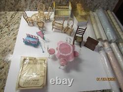Vintage Dollhouse Furniture Lot Accessories, Wallpaper, Kit, New, Never Used