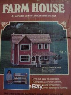 Vintage Dollhouse Kit Dura-craft Farmhouse Fh 500 21x40x30